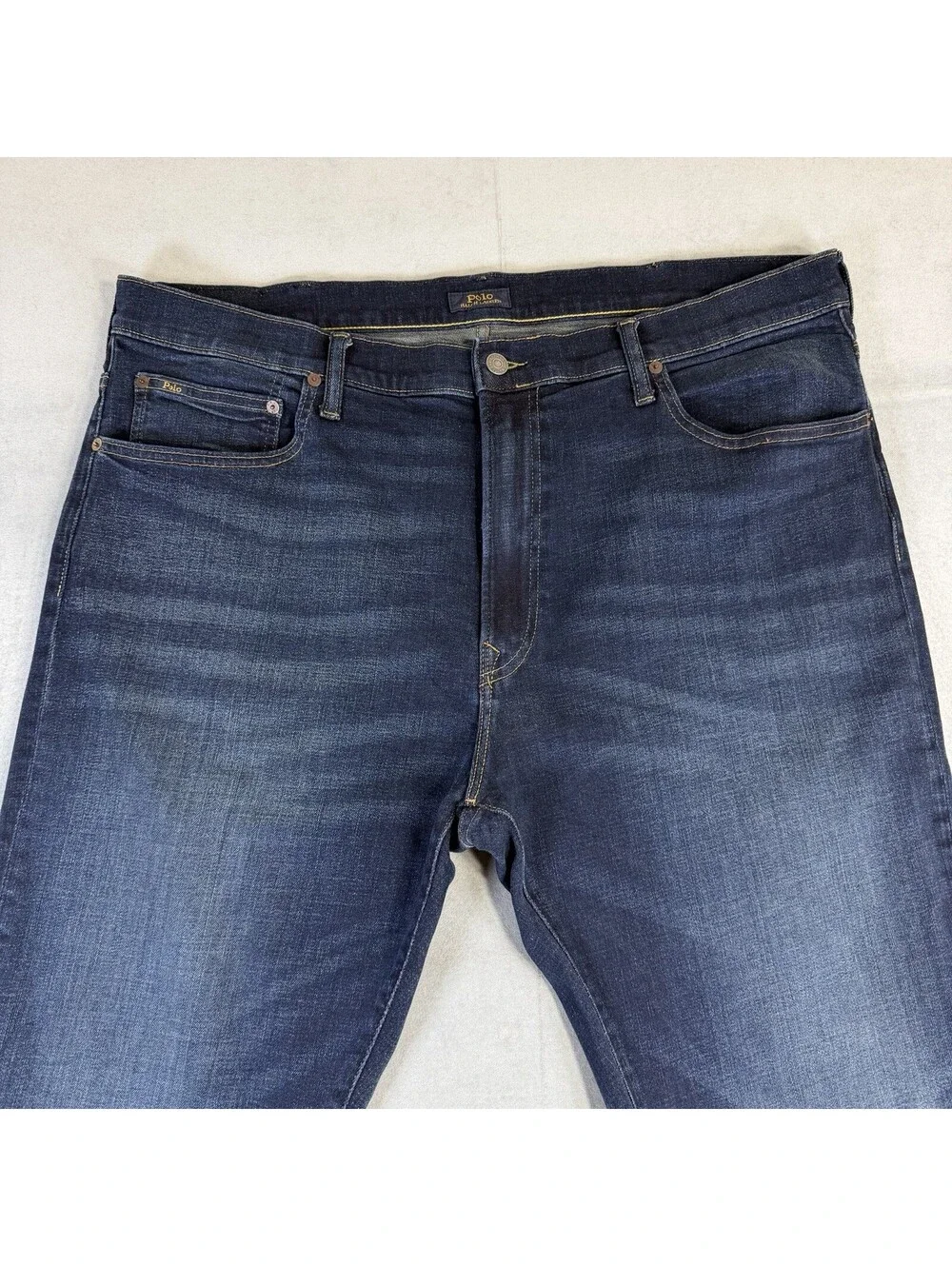 Polo Ralph Lauren Jeans Mens 42Bx32 Big Blue Hampton Relaxed Straight Denim